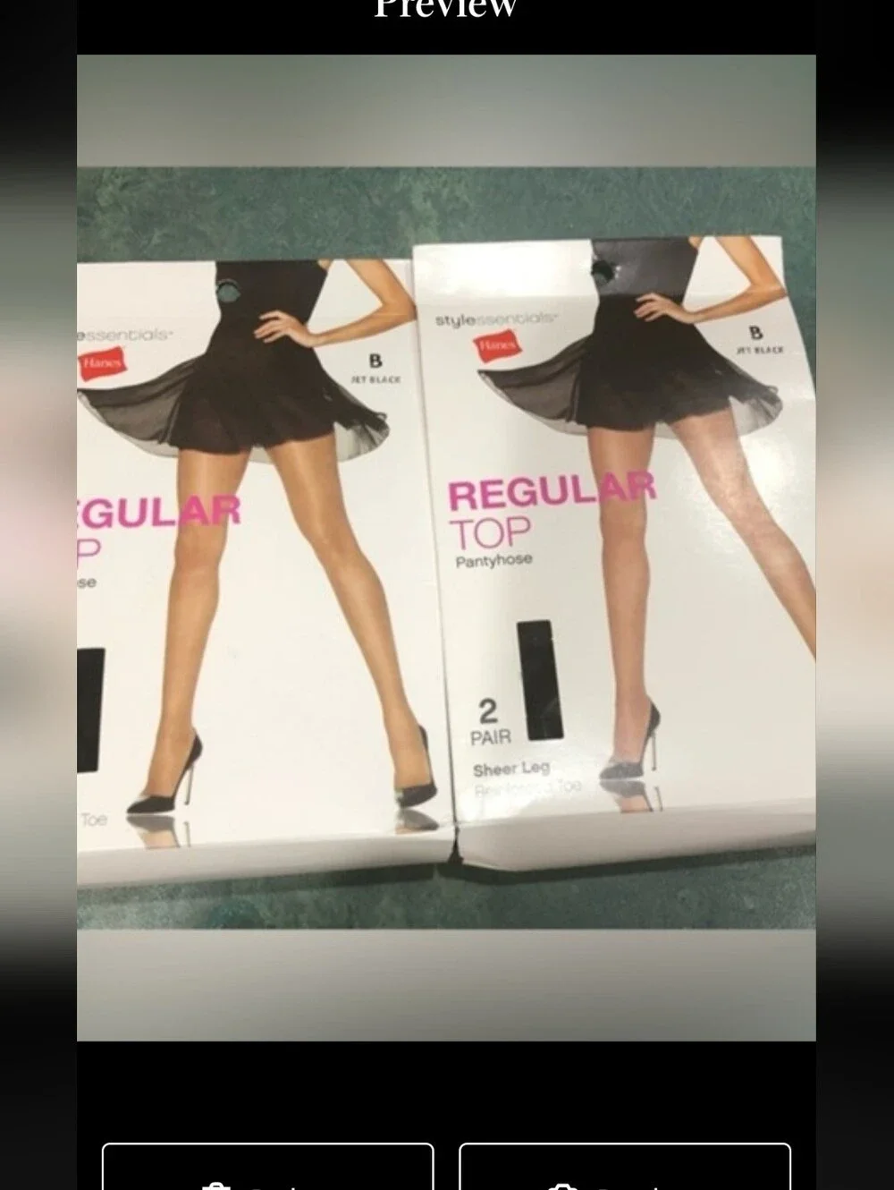 4pairs Hanes regular top sheer leg reinforced toe jet black pantyhose size B new